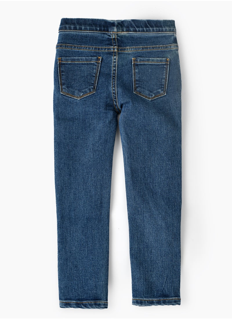 Jelliene Jelliene Girls Basic Denim Jeggings, Soft and Comfortable Cotton-Blend Denim Jeggings for Girls, Perfect for Everyday Wear  - Image 2