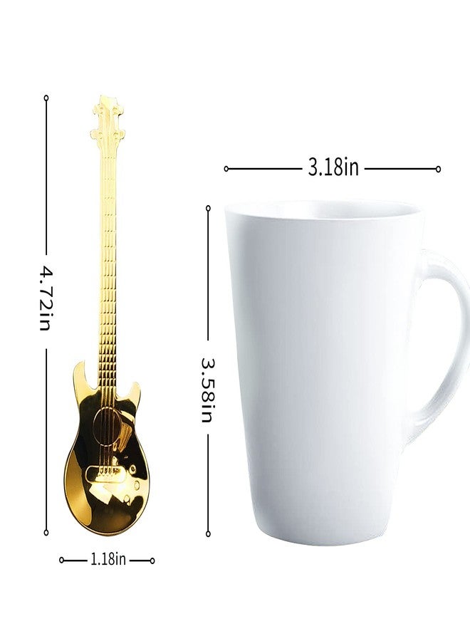 Caballus Guitar Dessert Spoons Coffee Teaspoons Set, Stainless Steel Colorful Dessert Spoons, Cute Demitasse Tea Scoop for Stirring Drink Mixing Milkshake Jam(Lucky 7) - Image 2