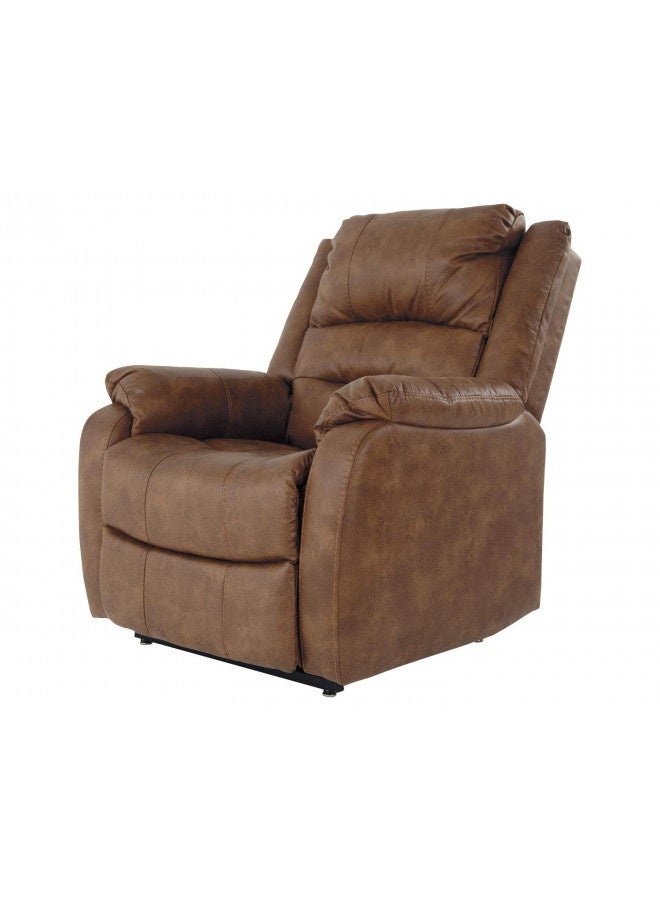 Signature Design by Ashley Signature Design By Ashley Yandel Faux Leather Electric Power Lift Recliner For Elderly, Brown  - Image 5