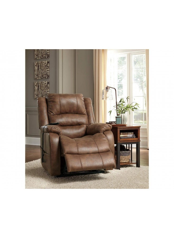 Signature Design by Ashley Signature Design By Ashley Yandel Faux Leather Electric Power Lift Recliner For Elderly, Brown  - Image 1