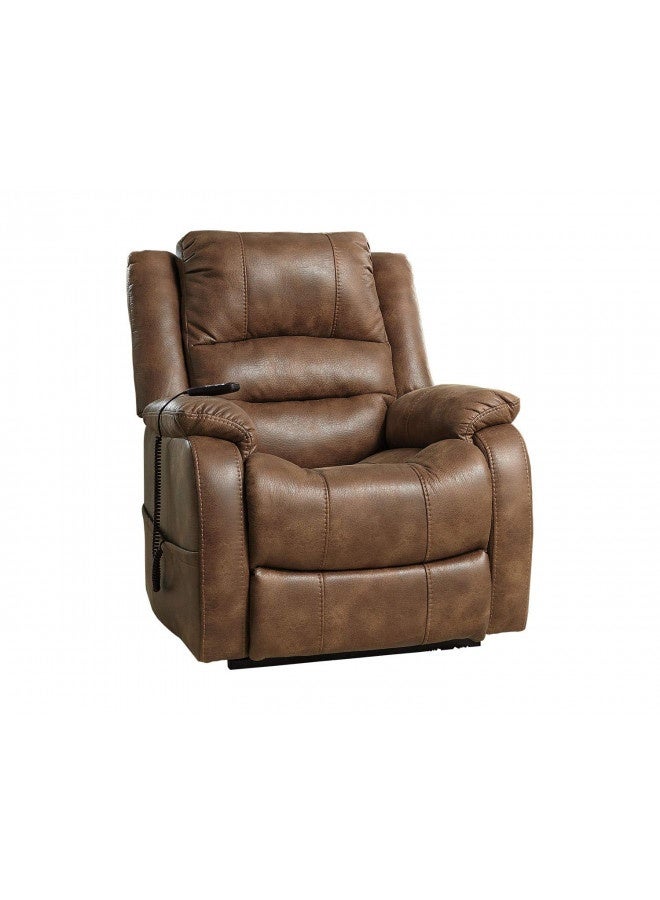 Signature Design by Ashley Signature Design By Ashley Yandel Faux Leather Electric Power Lift Recliner For Elderly, Brown  - Image 3
