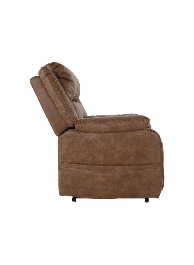 Signature Design by Ashley Signature Design By Ashley Yandel Faux Leather Electric Power Lift Recliner For Elderly, Brown  - Image 2