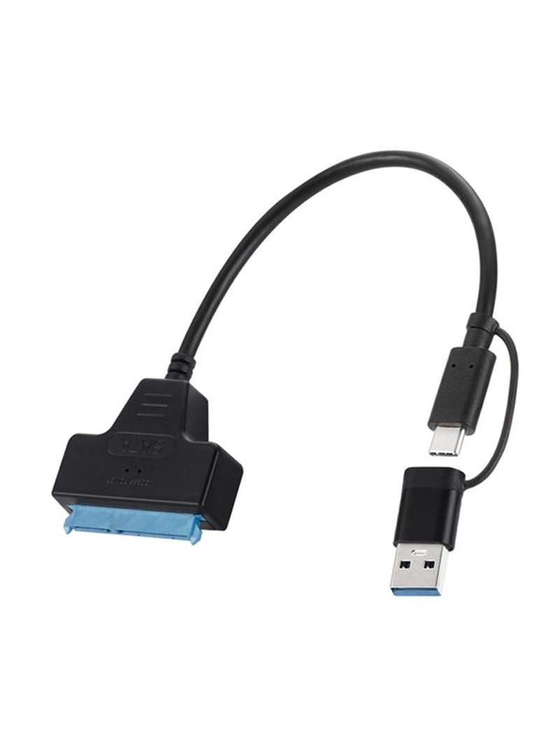 USB 3.0 & Type-C 3.0 to SATA Hard Drive Adapter Cable – Dual Interface External HDD/SSD Converter for 2.5"/3.5" SATA Drives, Optical Drives – Plug & Play, 5Gbps, LED Indicator, OTG Support, DC Power Port – Compatible with Windows/macOS/Linux  - Image 1