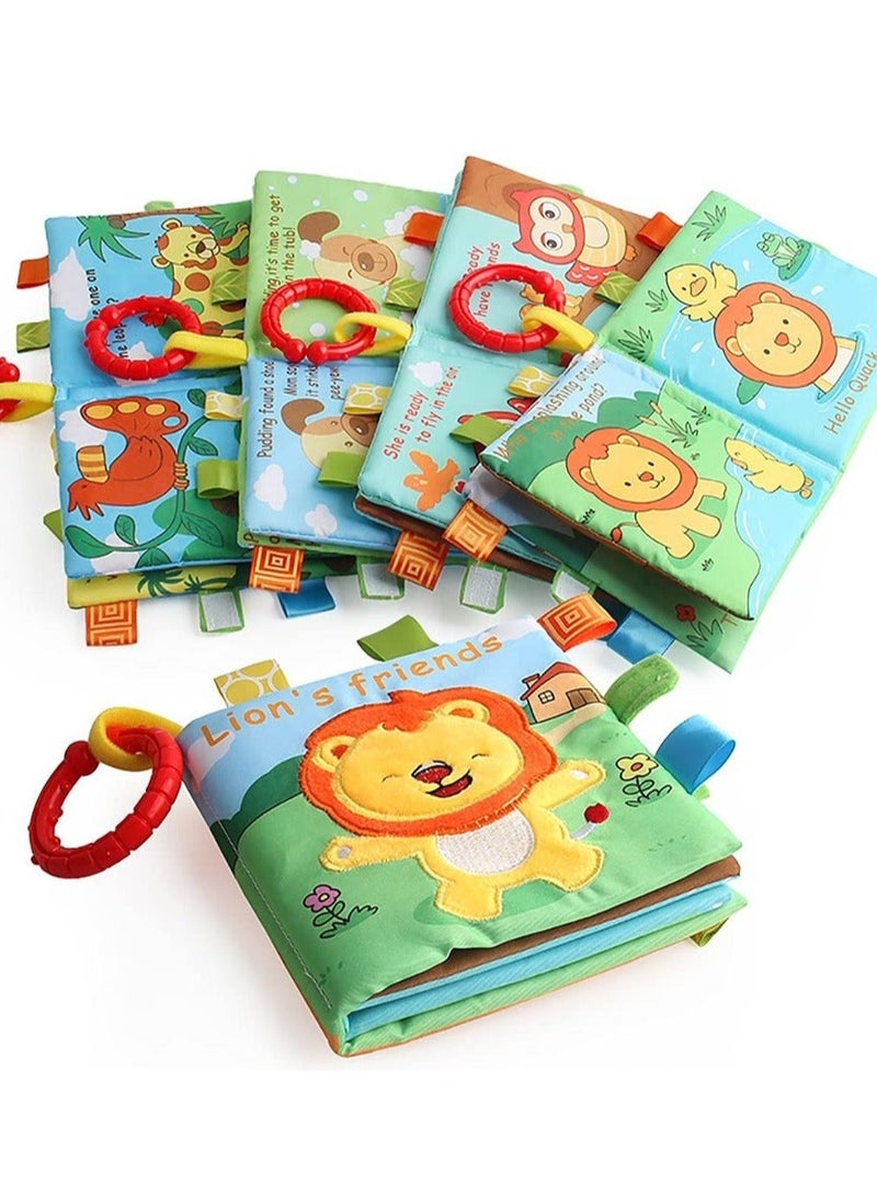 كابتن تيك Baby Soft Cloth Book Crinkle Book Early Educational Learning Toy Fabric Book for Infants Toddler Baby (Lion) - Image 2