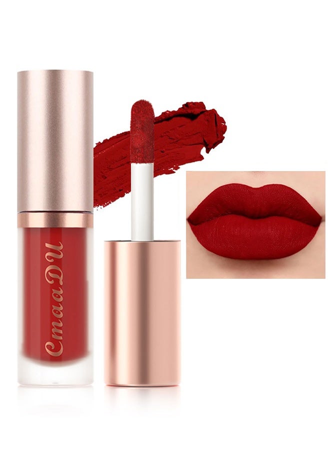 CmaaDu Red Matte Liquid Lipstick Lip Gloss Glossy Set，24 Hour Silky Velvet Lipstick labiales matte larga duracion mate 24 horas originales 08# - Image 1