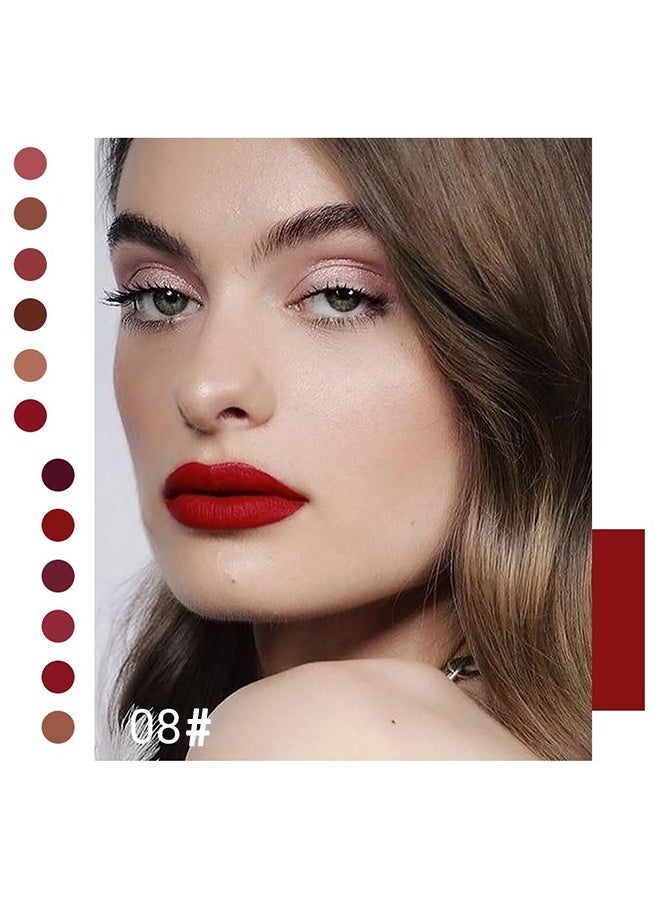 CmaaDu Red Matte Liquid Lipstick Lip Gloss Glossy Set，24 Hour Silky Velvet Lipstick labiales matte larga duracion mate 24 horas originales 08# - Image 2