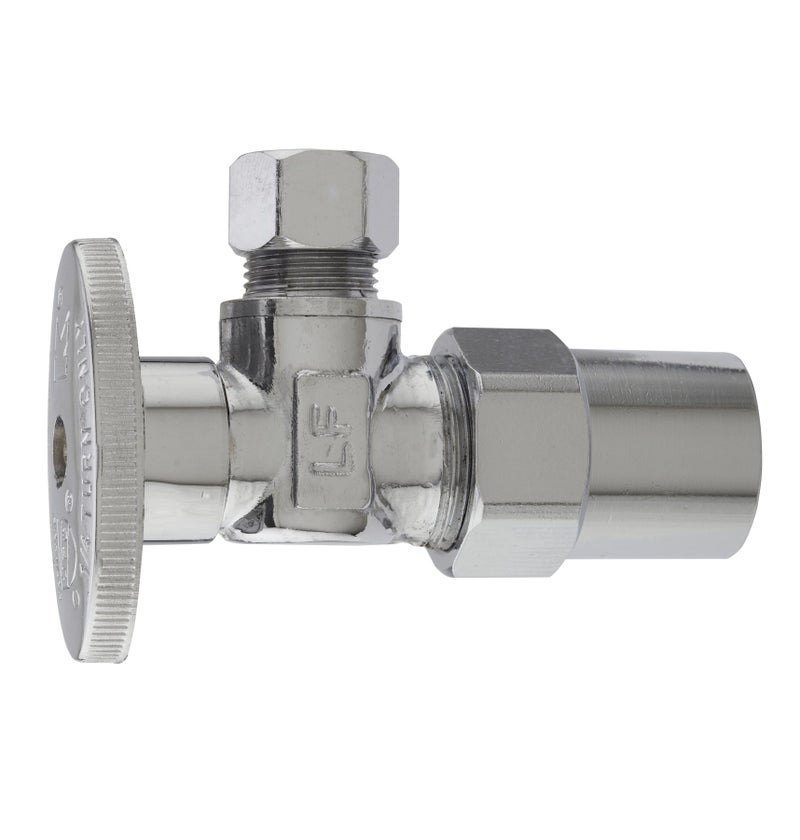 Keeney PP20321LF 12 Nominal CPVC 38 OD Lead Free Quarter Turn Angle Trans Valve Brass