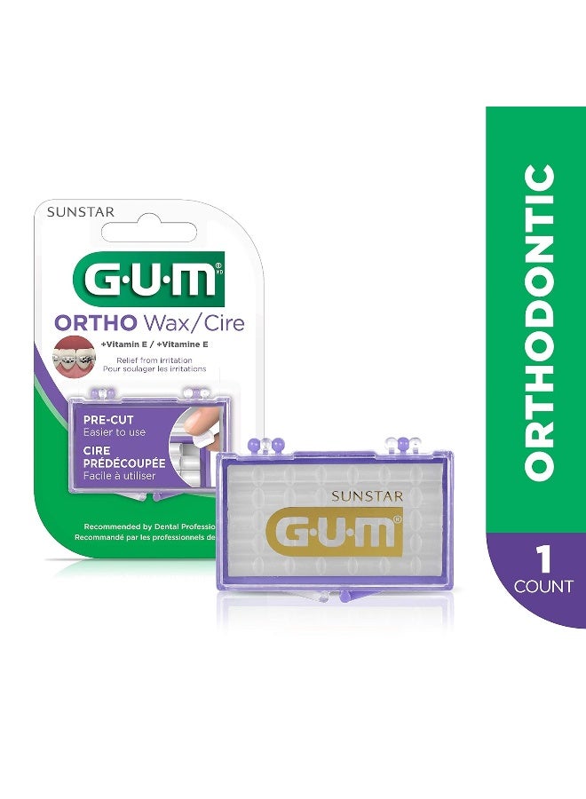GUM Orthodontic Wax for Braces and Dental Devices - Soothing Dental Wax with Vitamin E and Aloe Vera - Clear Color - Unflavored (Pack of 1) - Image 2