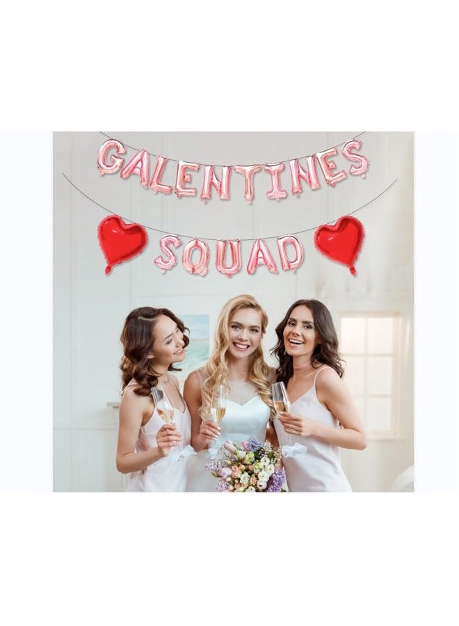 Zdshow Galentines Squad 16in Rose Gold Balloon, Galentine's Day Decor with Leslie Knope Theme, Rose & Red, Includes Balloon Banner - Image 5