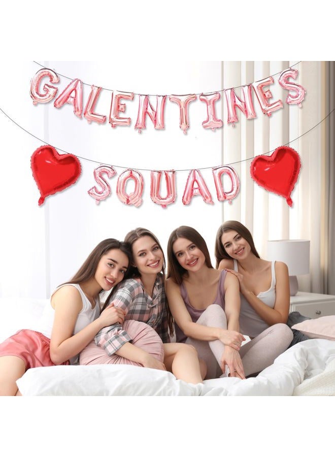 Zdshow Galentines Squad 16in Rose Gold Balloon, Galentine's Day Decor with Leslie Knope Theme, Rose & Red, Includes Balloon Banner - Image 2