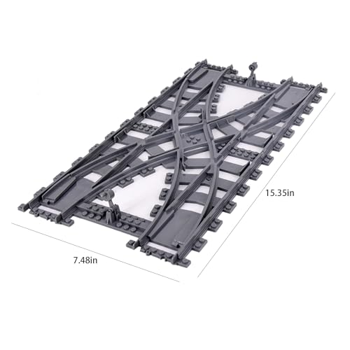 enttgo City Train Track Building Block Accessories Train Track Accessories and Railway Track Expansion are Compatible with All Major Brands Two Way Track Change - Image 5