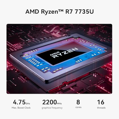 Beelink Mini PC SER5 MAX with AMD Ryzen 7 7735U, 16G LPDDR5, 500GB NVMe M.2 SSD, DP/HDMI/Type-C Triple Display Output, 2.5G LAN, WiFi6, BT5.2, W-11 Mini Computer - Image 2