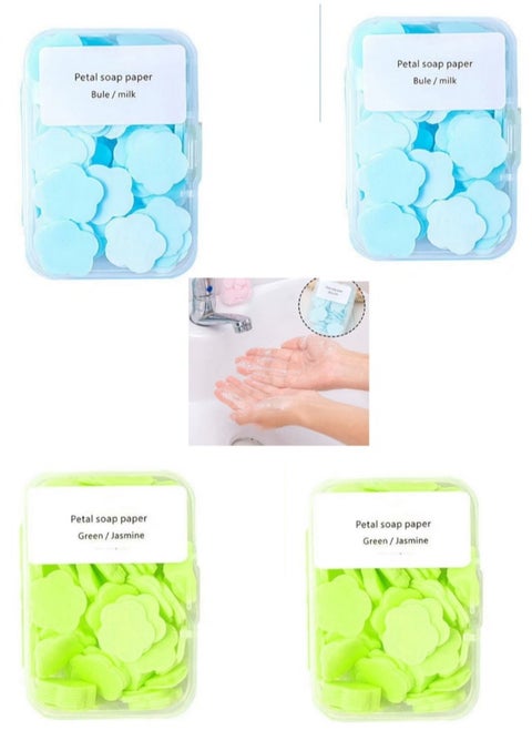 Paper Soap Sheets,4 Packs (100 Sheets In 1 Box) Disposable Hand Washing Soap Paper Sheets,Portable Soap Sheets For Laundry Hand, Hand Soap Tablets,Travel Soap,Soluble