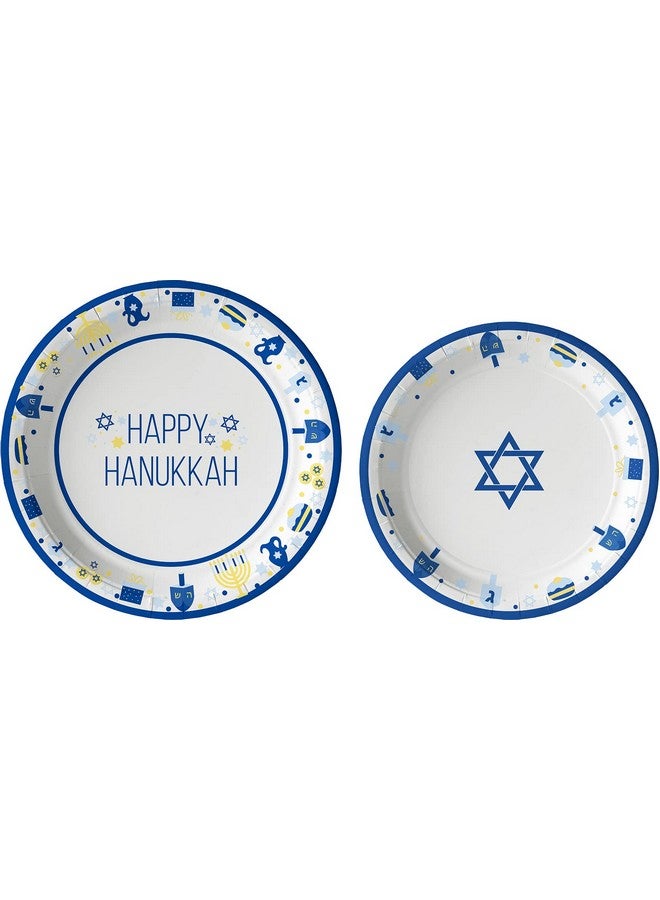 Stephanie Imports Happy Hanukkah Tableware Pack: Disposable Paper Plates, Napkins And Cups Set For 20 - Image 2