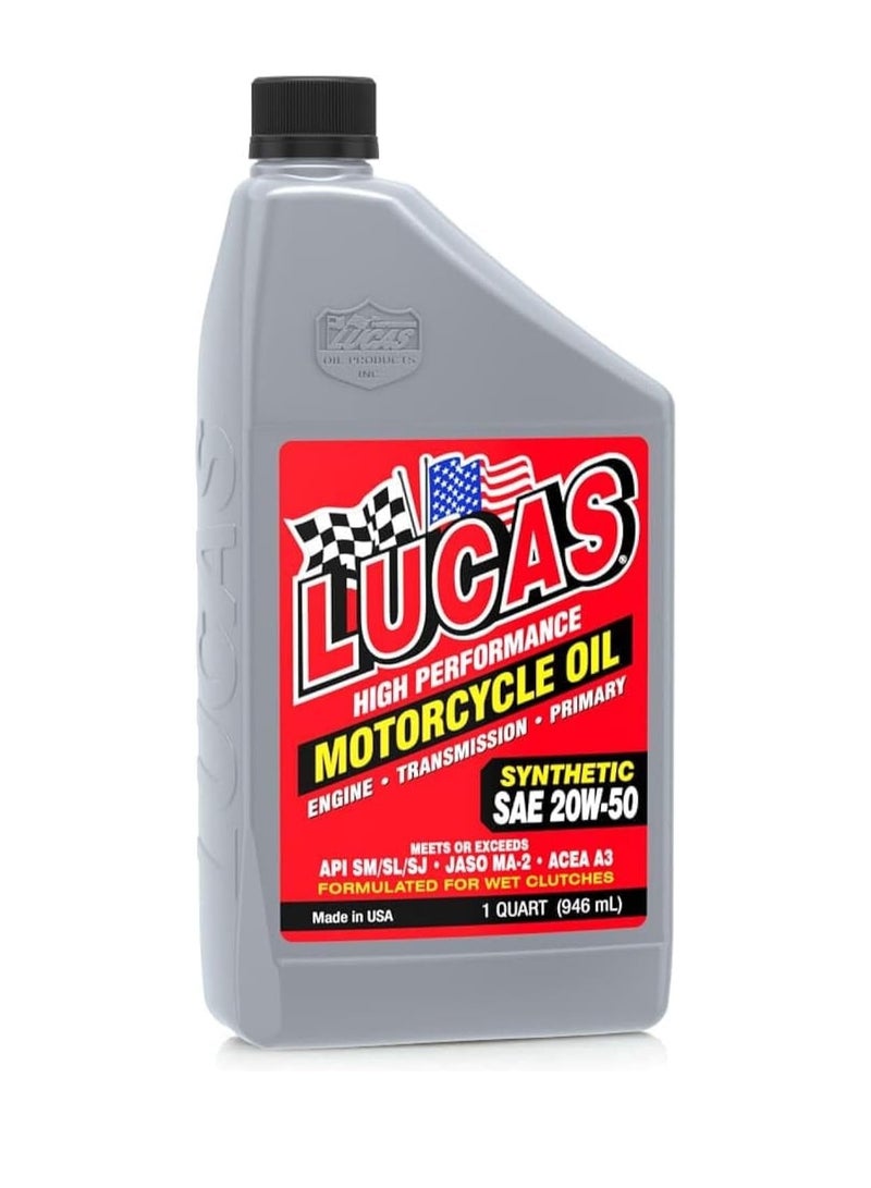 لوكاس زيت صناعي للدراجات النارية 946ml - SAE 20W-50