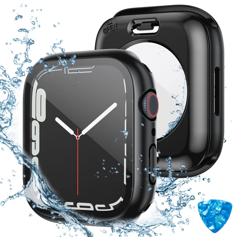 Tensea (2 in 1) for Waterproof Apple Watch Screen Protector Case 44mm SE 3/SE 2nd Generation/SE/Series 6/5/4 Accessories, 360 Front and Back, iWatch Face Cover with Tempered Glass for Women Men, 44 mm - Image 1