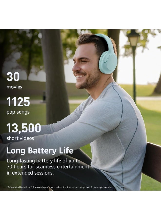 TOZO Bluetooth 5.4 Over Ear Headphones, ENC Call Noise Cancelling Mic, Foldable Wireless Headset, 70H Playback, Deep Bass Stereo Sound, Customizable EQ via Button & App, for Travel and Home, Upgraded - Image 3