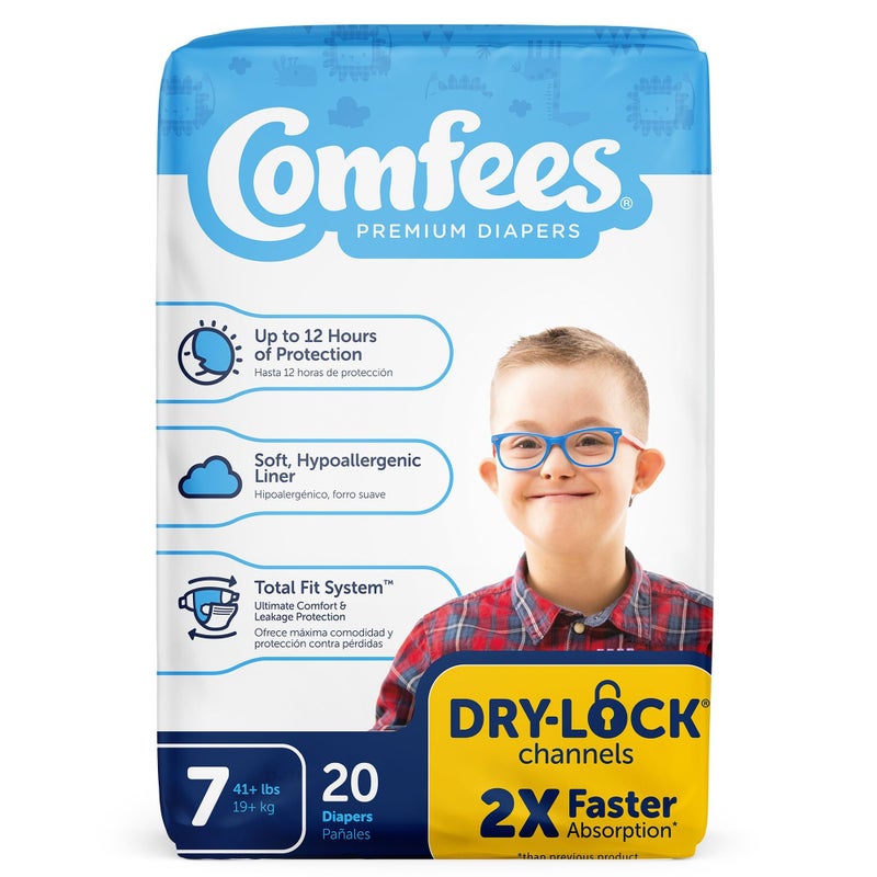 Comfees Baby Baby Diaper Size 7, Over 41 lbs. CMF-7, 20 Ct - Image 2