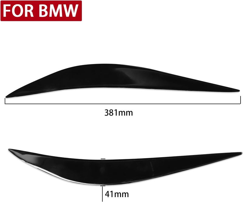 QASULER Gloss Black Headlight Eyebrow Eyelids for BMW - Image 2