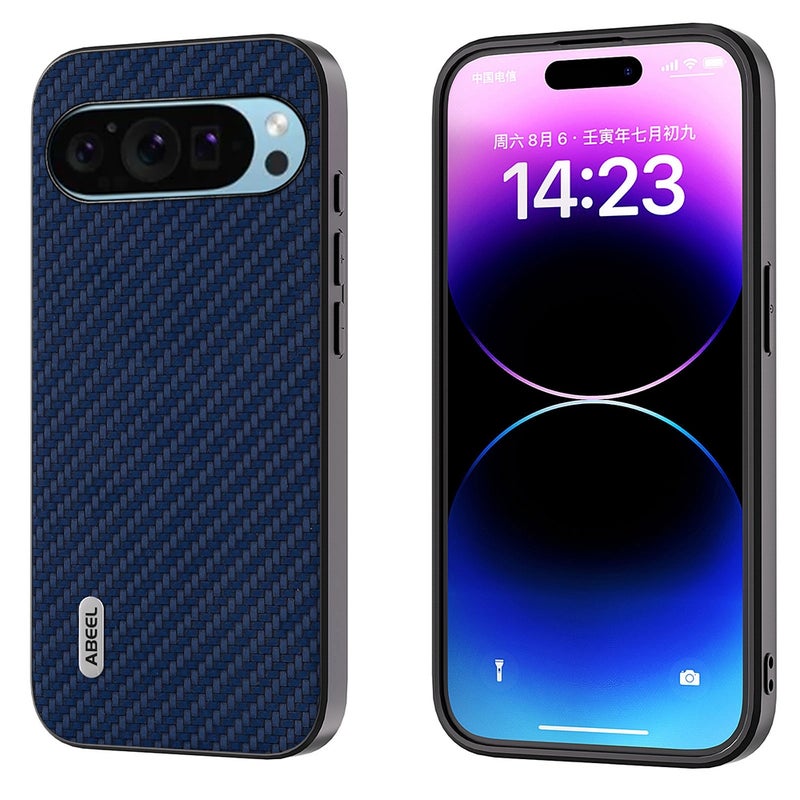 HuHa Protective Cover For Google Pixel 9 ABEEL Carbon Fiber Texture Protective Phone Case(Dark Blue) - Image 1