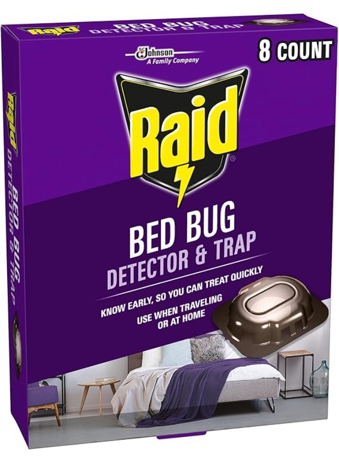 Raid Bed Bug Detector & Trap – 8 Count, Easy-to-Use Bed Bug Monitor for Early Detection & Control - Image 1