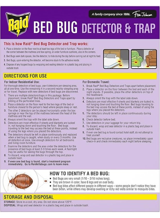 Raid Bed Bug Detector & Trap – 8 Count, Easy-to-Use Bed Bug Monitor for Early Detection & Control - Image 2