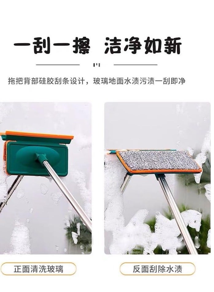 ممسحة النوافذ، منظف النوافذ 2 في 1 مع أقطاب تمديد 55 بوصة، مجموعة غسيل النوافذ، منظف الباب الزجاجي، أداة تنظيف الزجاج الأمامي للسيارة متعددة الاستخدام مع مقبض طويل للنوافذ الداخلية والخارجية العالية - Image 3