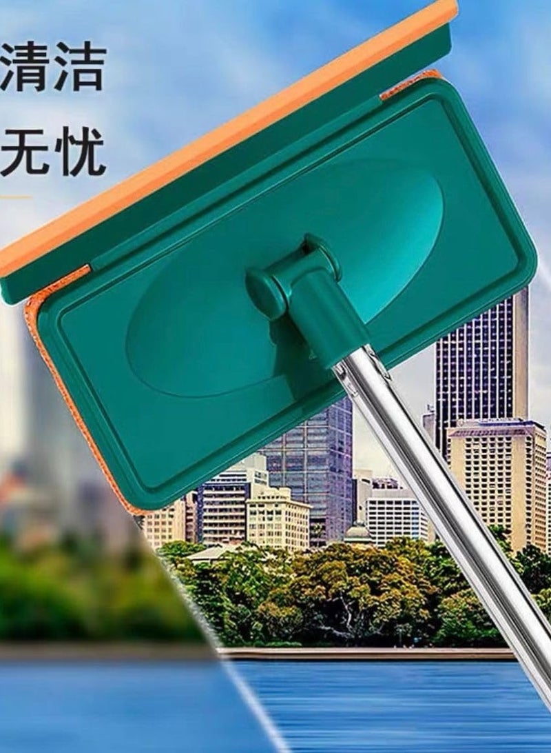 ممسحة النوافذ، منظف النوافذ 2 في 1 مع أقطاب تمديد 55 بوصة، مجموعة غسيل النوافذ، منظف الباب الزجاجي، أداة تنظيف الزجاج الأمامي للسيارة متعددة الاستخدام مع مقبض طويل للنوافذ الداخلية والخارجية العالية - Image 4