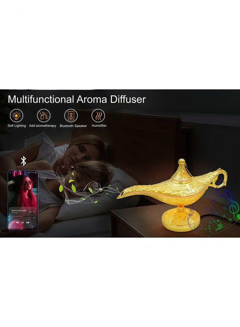 Lurette Aladdin's Lamp Multifunctional Creative Ornament Aroma Humidifier Bluetooth Speaker Night Light - Image 4