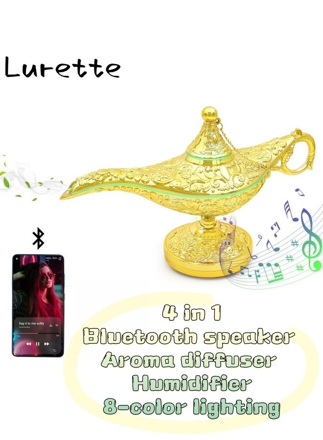 Lurette Aladdin's Lamp Multifunctional Creative Ornament Aroma Humidifier Bluetooth Speaker Night Light - Image 1