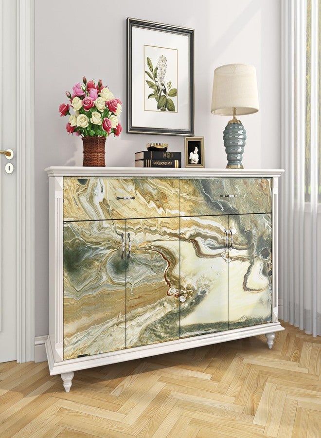 Livelynine Liquid Marble Contact Paper Waterproof Peel and Stick Countertops Blue Gold Marble Wallpaper Kitchen Counter Top Vinyl Wrap Bathroom Self Adhesive Dresser Cover Thick Desk Covers 15.8x78.8 - Image 4