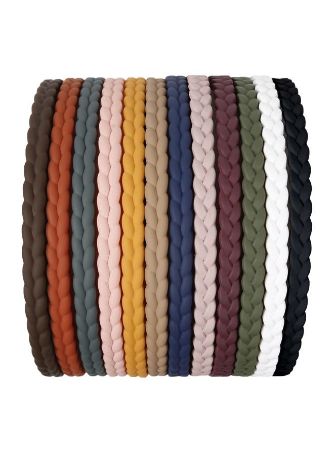 WOVOWOVO 7mm Thin Headbands For Women, 12 Pcs Plastic Headband with Teeth Head Bands Combing Hairbands Hair Accessories for Girls, Teens and Women - Image 1