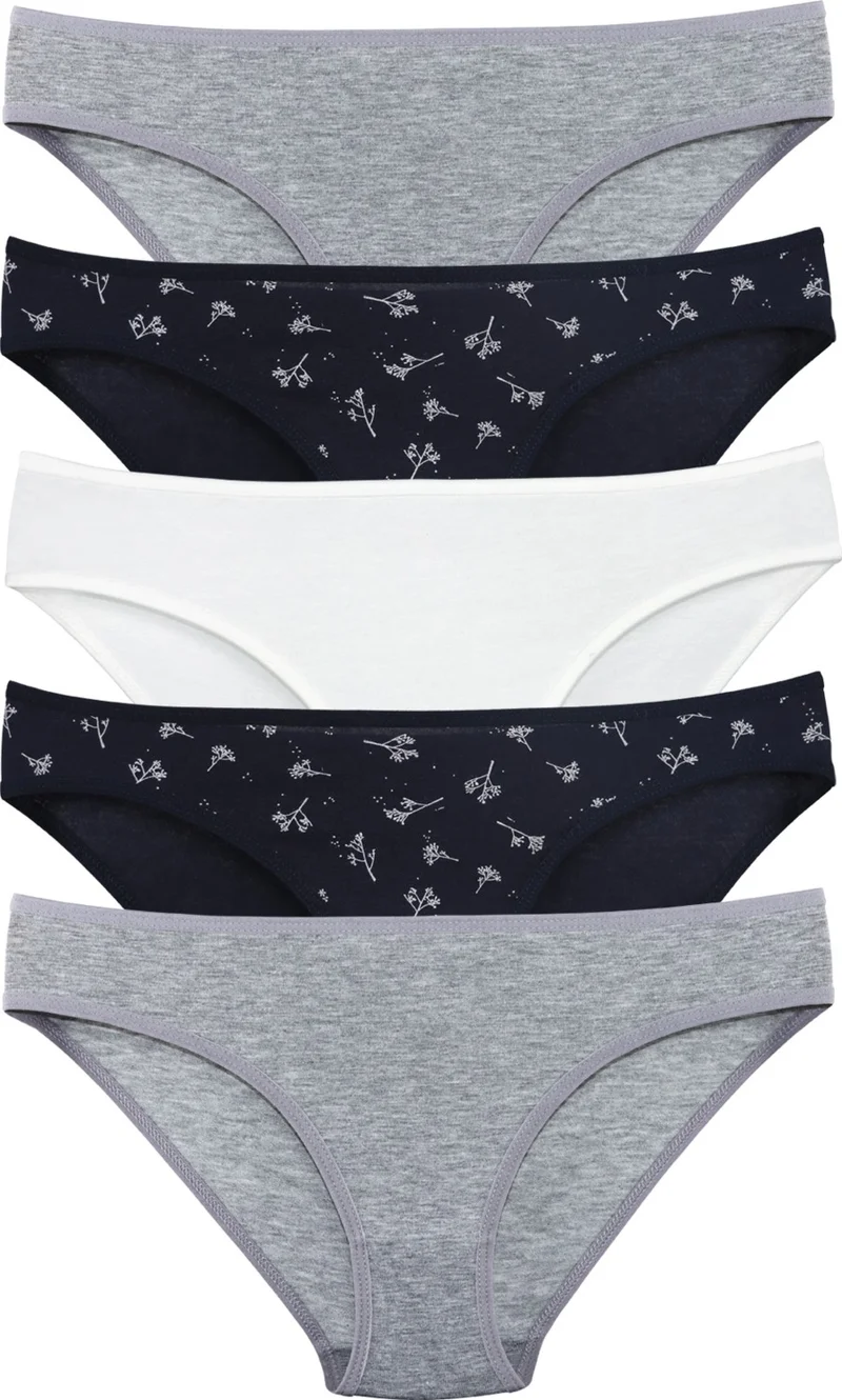 سينسو Women's Basic Panties Mixed Colors 5 Piece Pack - KTS1107