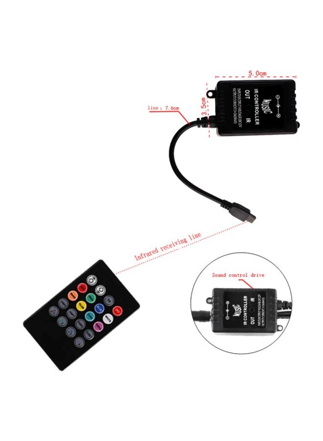 طقم يتكون من حبال إضاءة LED بألوان أحمر وأخضر وأزرق لاسلكي مع جهاز تجكّم عن بعد - Image 2