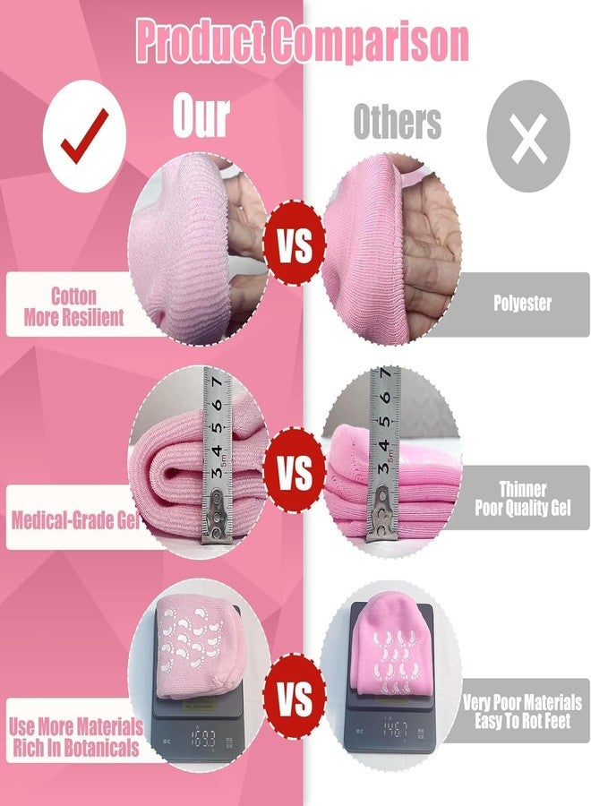 CUBIZ Silicone Socks for Women, Crack Heel Repair Socks, Spa Gel Socks for Women, Silicon Socks, Silicone Socks for Men, Foot Hydration Socks Vitamin (PINK) - Image 5