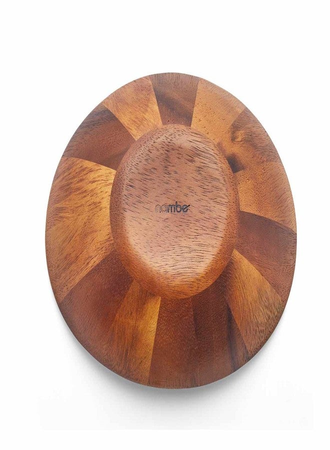 Nambe Braid Salad Bowls, Set of 4 - Designed by Sean O’Hara, Modern Scandinavian Acacia Wood Dining Bowls for Salads & Entertaining - Decorative Tableware for Serving Appetizers, Side Dishes, Snacks - Image 3