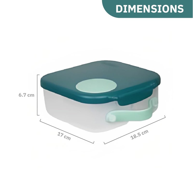 b.box Mini Lunch Box for Kids: Lunch Snack Container with 2 Leak Proof Compartments. Ages 3+ School Supplies, BPA Free (Emerald Forest, 4¼ cup capacity) - Image 3