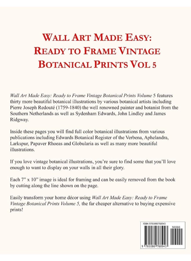 Wall Art Made Easy: Ready to Frame Vintage Botanical Prints Vol 5: 30  - Image 2