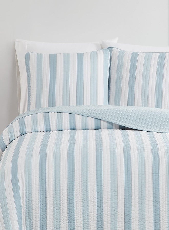 TRULY SOFT Aiden Stripe Quilt Set Blue Polyester 3-Piece Full/Queen Quilt Set, Stripe Themed, for Men and Women, Oeko-TEX Certified Confidence - Image 5