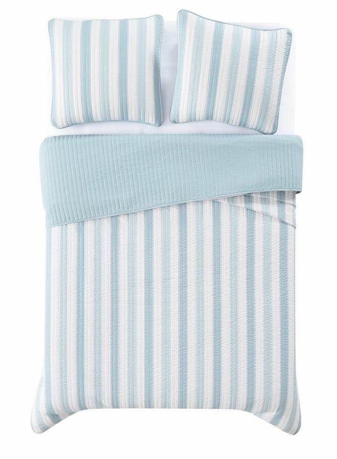 TRULY SOFT Aiden Stripe Quilt Set Blue Polyester 3-Piece Full/Queen Quilt Set, Stripe Themed, for Men and Women, Oeko-TEX Certified Confidence - Image 4