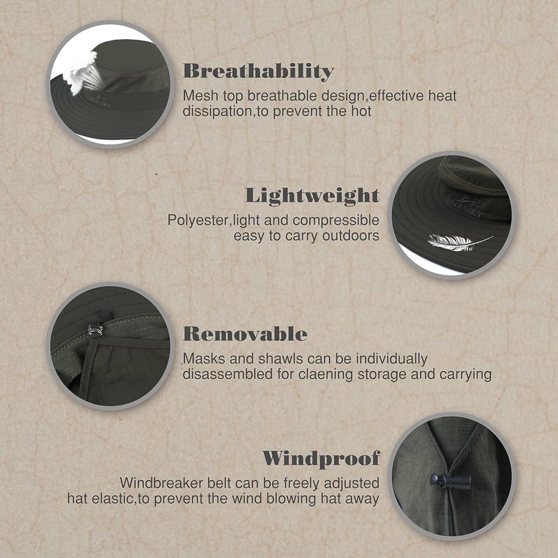 KOOLSOLY Fishing Hat,Sun Cap with UPF 50+ Sun Protection and Neck Flap,for Man and Women - Image 4