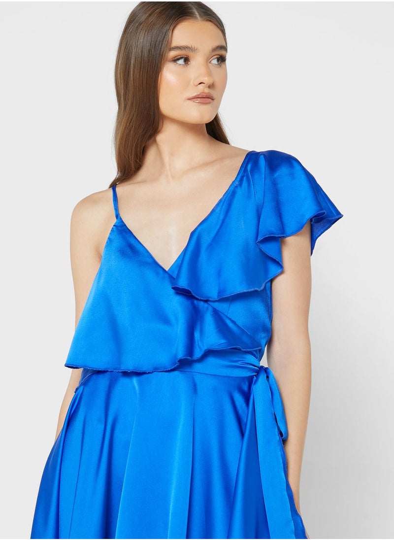 boohoo Ruffle Tie Detail Skater Dress  - Image 3