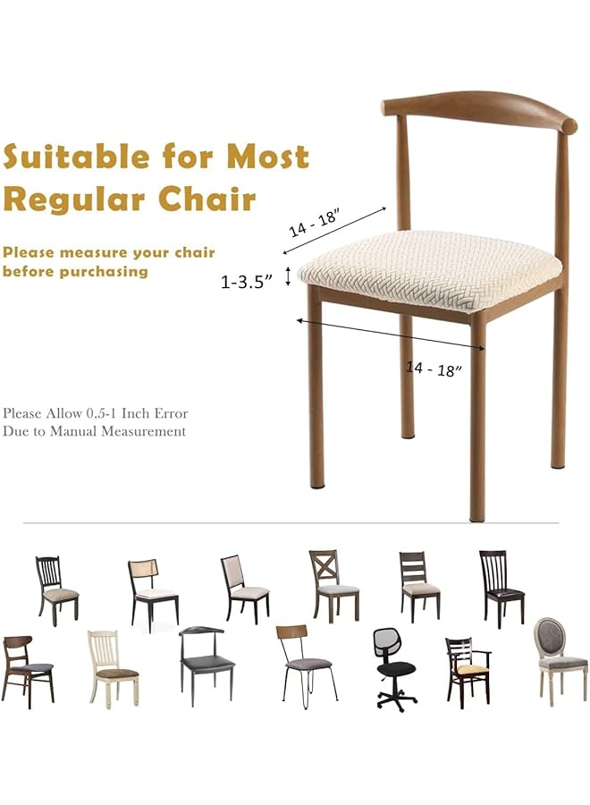 إيروريكس أغطية مقاعد كراسي الطعام مجموعة من 4 أغطية كراسي غرفة الطعام وأغطية مقاعد كراسي المطبخ وأغطية وسائد الكراسي وأغطية حماية الكراسي المطاطية باللون الرمادي الفاتح - Image 4