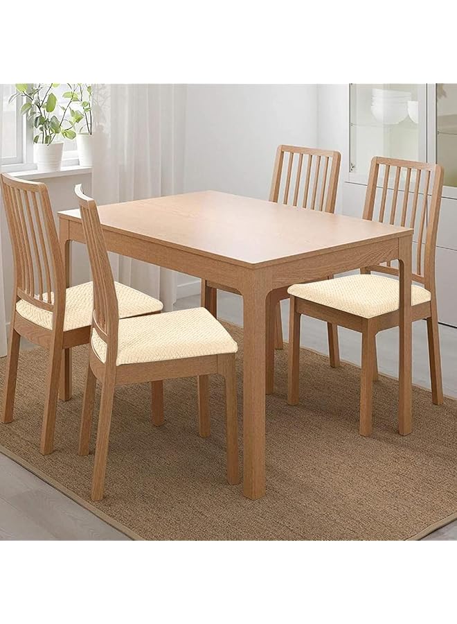 إيروريكس أغطية مقاعد كراسي الطعام مجموعة من 4 أغطية كراسي غرفة الطعام وأغطية مقاعد كراسي المطبخ وأغطية وسائد الكراسي وأغطية حماية الكراسي المطاطية باللون الرمادي الفاتح - Image 5