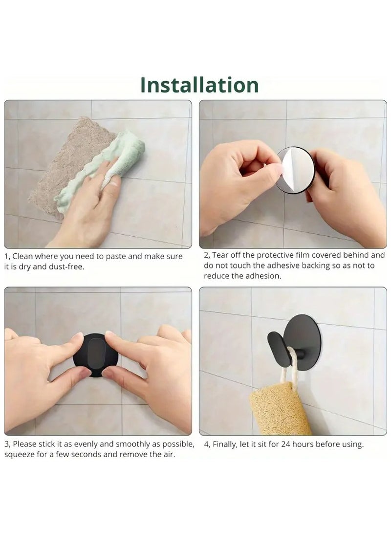 HW Self-Adhesive Wall Hooks (Pack of 04pcs) - Heavy Duty 304 Stainless Steel Anti-Rust Waterproof Hooks for Hanging - Ultimate Solution for Organizing & Maximizing Space in Your Home, Bathroom & Kitchen - Image 5