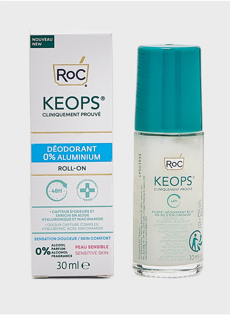 روك Roc Keops Deodorant Roll-On 0% Aluminum 30Ml