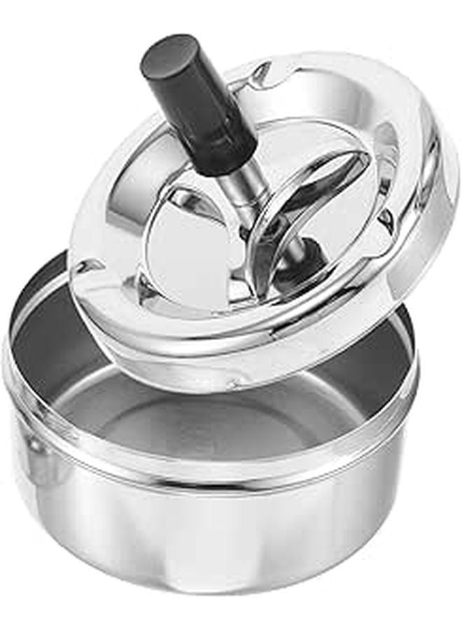 Smokeless Spinning Metal Ashtray with Lid for Indoor Outdoor Home Office and Patio - Image 1