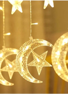 Salla Crescent Moon Star Curtain LED Fairy Lights Eid And Ramadan Decor 2.5m  - Image 3