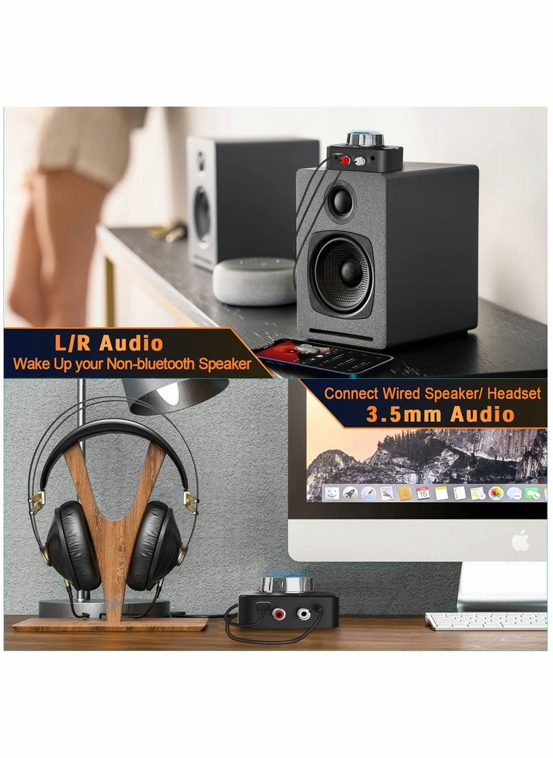 SYOSI - Bluetooth Audio Receiver, Stereo Wireless Audio Adapter for Stereo Receiver with 3.5mm RCA TF Card Playback 3D Bass Mode for Home Music Streaming Stereo System - Image 1