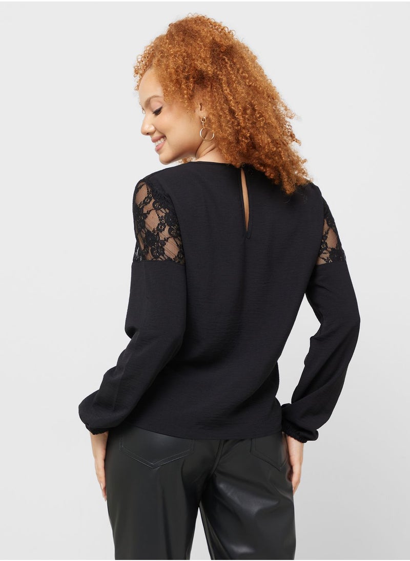 Jacqueline de Yong Lace Detail Top  - Image 2